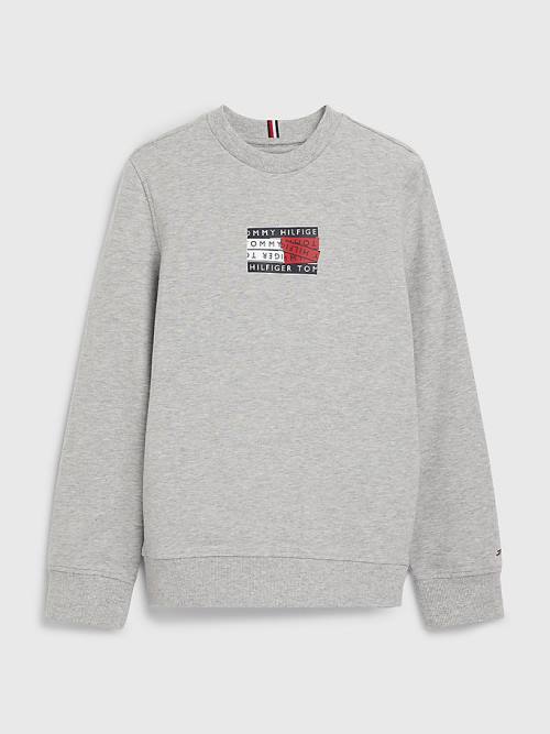 Tommy Hilfiger Graphic Tape Logo Sweatshirts Jongens Grijs | TH579BWN