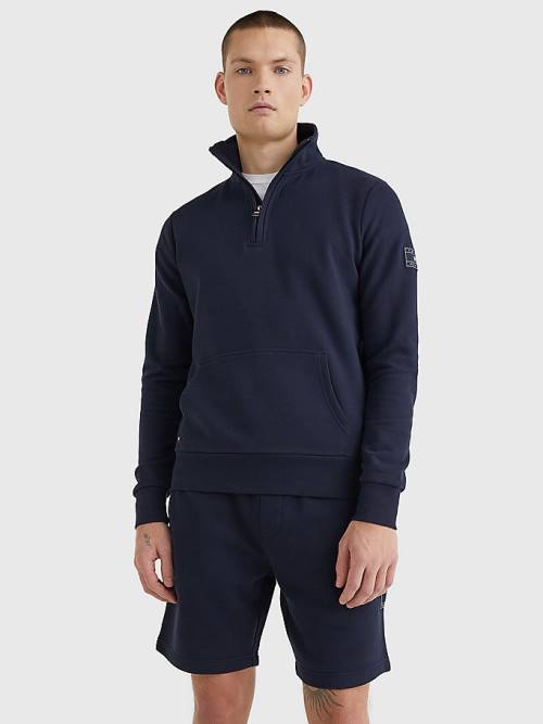 Tommy Hilfiger Half-Zip Sweatshirts Heren Blauw | TH148DWV