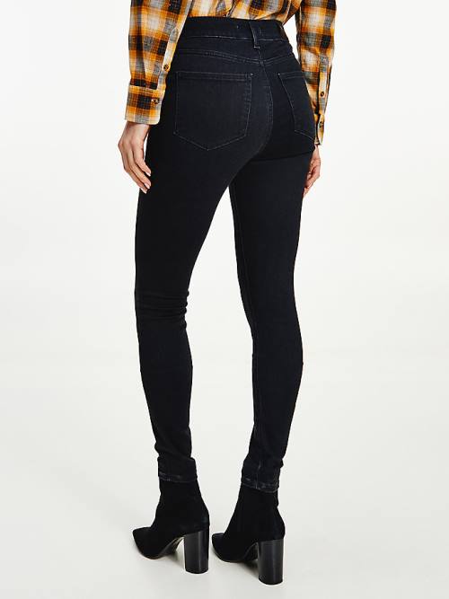 Tommy Hilfiger Harlem High Rise Skinny TH Flex Black Jeans Dames Denim | TH847ONC