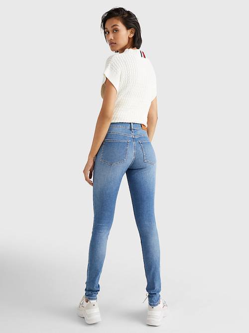 Tommy Hilfiger Harlem High Rise Super Skinny TH Flex Jeans Dames Denim | TH917GAM