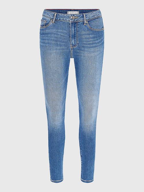 Tommy Hilfiger Harlem High Rise Super Skinny TH Flex Jeans Dames Denim | TH917GAM