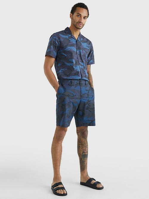 Tommy Hilfiger Harlem Relaxed Camo Print Chino Korte Broek Heren Blauw | TH521EAL