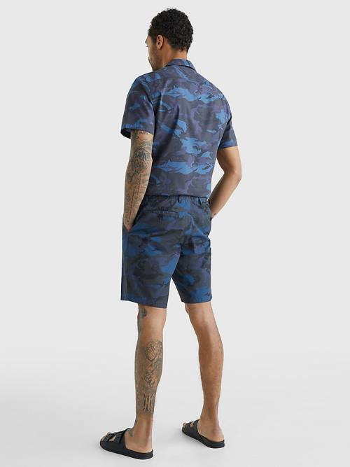 Tommy Hilfiger Harlem Relaxed Camo Print Chino Korte Broek Heren Blauw | TH521EAL