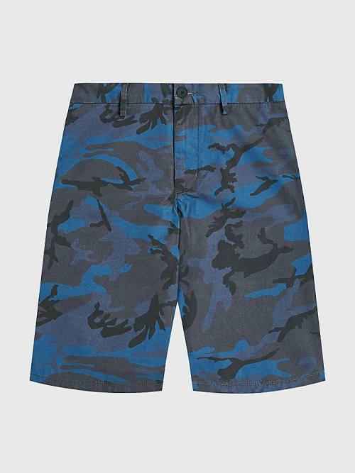 Tommy Hilfiger Harlem Relaxed Camo Print Chino Korte Broek Heren Blauw | TH521EAL