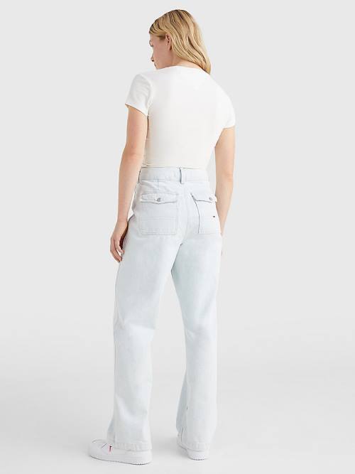 Tommy Hilfiger Harper High Rise Straight Faded Jeans Dames Denim | TH807AOQ