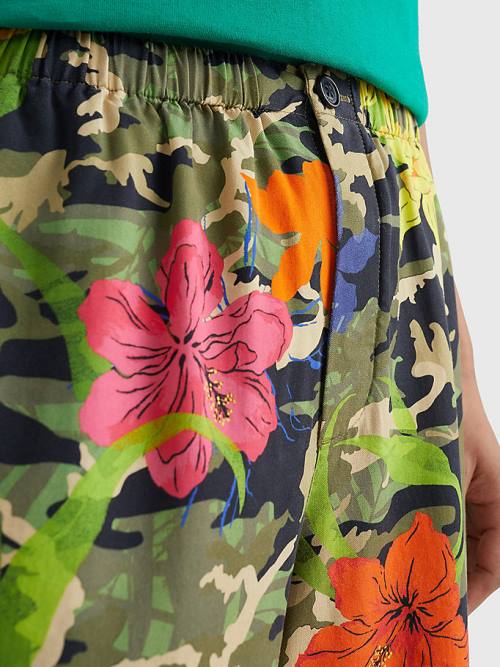 Tommy Hilfiger Hawaiian Camo Print Korte Broek Heren Khaki | TH516IVU