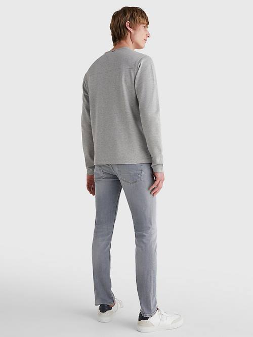 Tommy Hilfiger Henley Neck Long Sleeve T-shirts Heren Grijs | TH153JHR