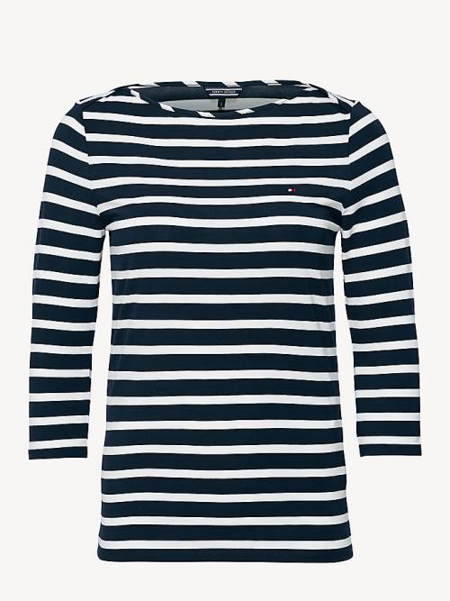 Tommy Hilfiger Heritage Boot Neck T-shirts Dames Blauw | TH872XBK