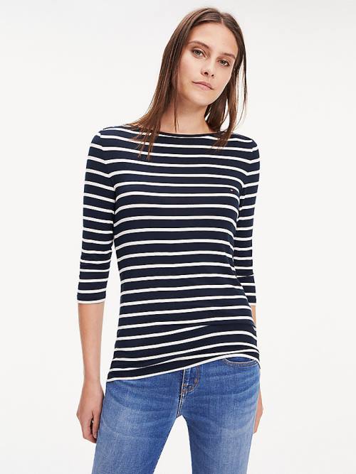 Tommy Hilfiger Heritage Boot Neck T-shirts Dames Blauw | TH872XBK