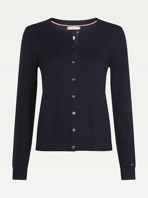 Tommy Hilfiger Heritage Button-Up Cardigan Truien Dames Blauw | TH948IRW