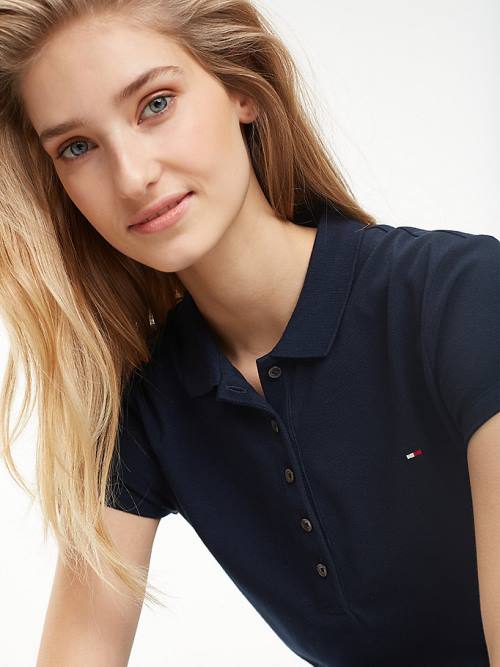 Tommy Hilfiger Heritage Slim Fit Shirt Poloshirt Dames Blauw | TH290QMF