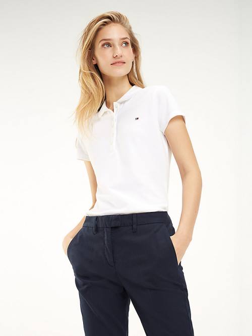 Tommy Hilfiger Heritage Slim Fit Shirt Poloshirt Dames Wit | TH437HXN