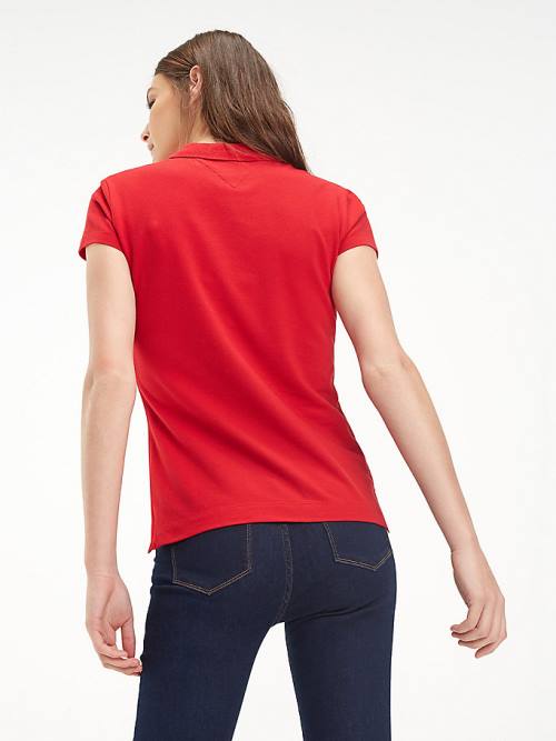 Tommy Hilfiger Heritage Slim Fit Shirt Poloshirt Dames Rood | TH538MTC