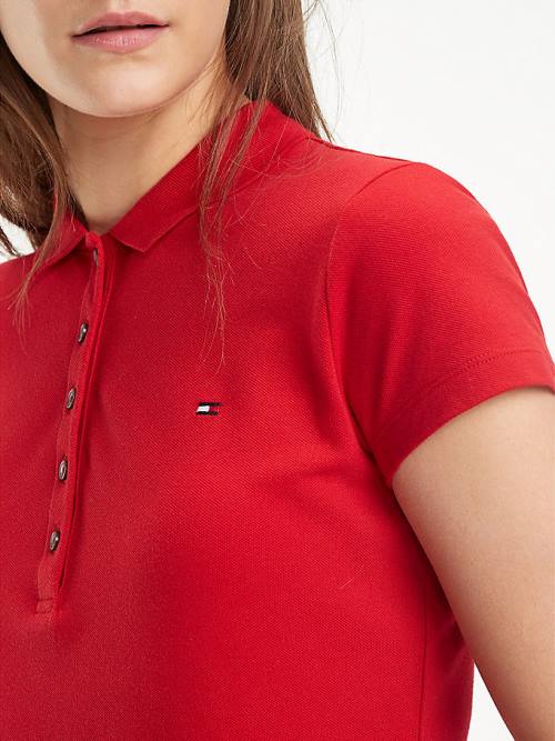 Tommy Hilfiger Heritage Slim Fit Shirt Poloshirt Dames Rood | TH538MTC