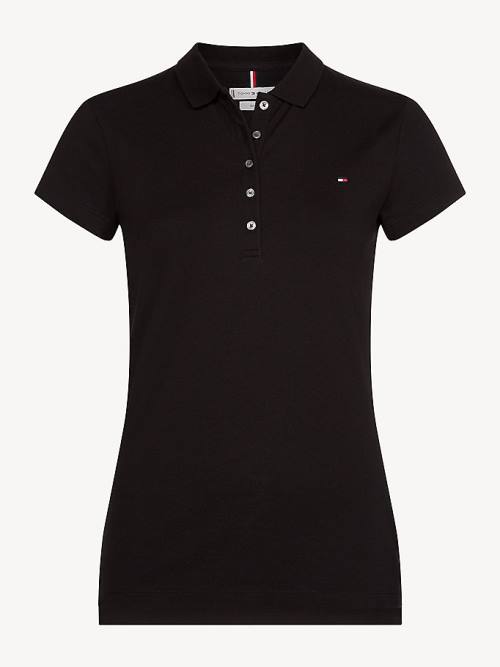 Tommy Hilfiger Heritage Slim Fit Shirt Poloshirt Dames Zwart | TH836XEW