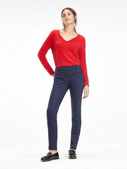 Tommy Hilfiger Heritage V-Neck Jumper Truien Dames Rood | TH567CVN