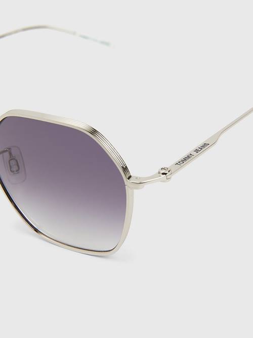 Tommy Hilfiger Hexagonal Lens Zonnebril Heren Grijs | TH420PID