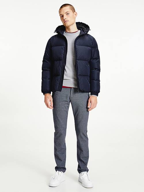 Tommy Hilfiger High Loft Removable Hood Puffer Jassen Heren Blauw | TH819MSH