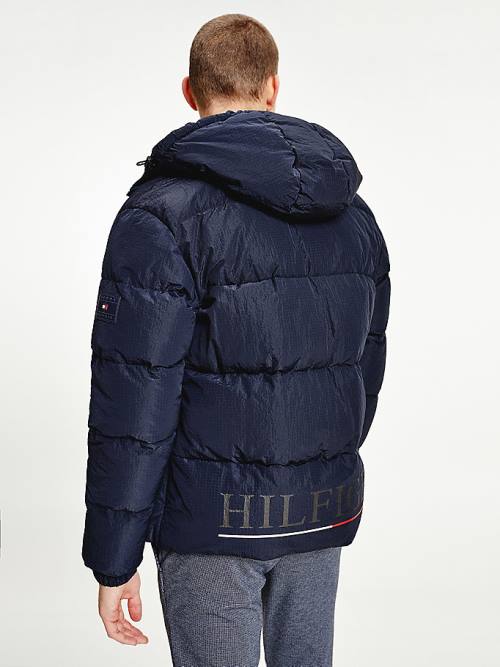 Tommy Hilfiger High Loft Removable Hood Puffer Jassen Heren Blauw | TH819MSH