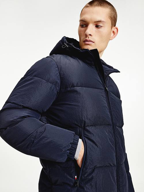 Tommy Hilfiger High Loft Removable Hood Puffer Jassen Heren Blauw | TH819MSH