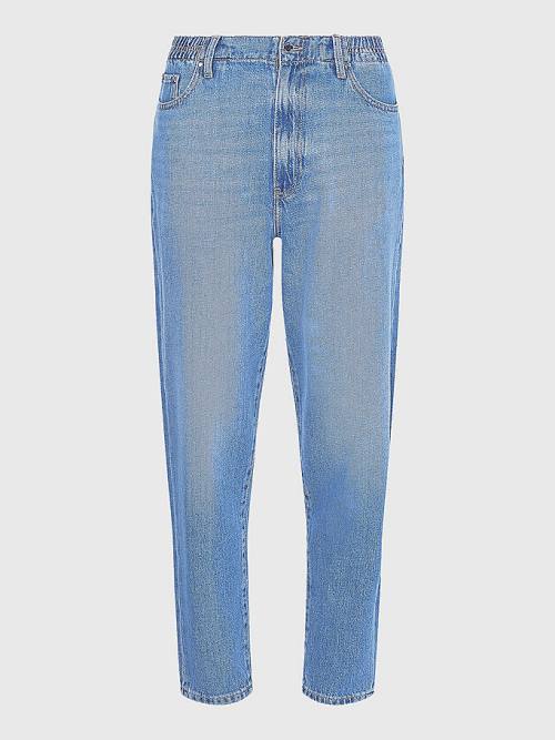 Tommy Hilfiger High Rise Relaxed Mom Tapered Elasticated Taille Jeans Dames Denim | TH859MKB