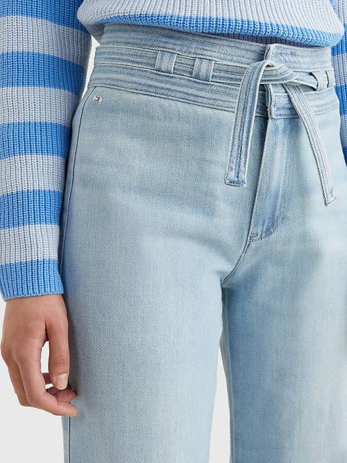 Tommy Hilfiger High Rise Relaxed Straight Belted Jeans Dames Denim | TH709WHP