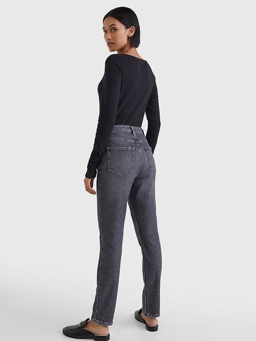 Tommy Hilfiger High Rise Slim Black Jeans Dames Denim | TH430WOB