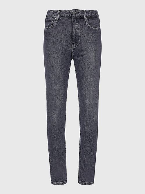 Tommy Hilfiger High Rise Slim Black Jeans Dames Denim | TH430WOB