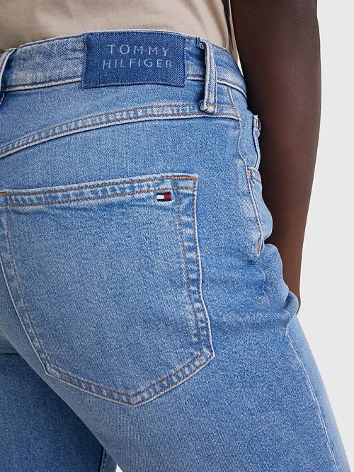 Tommy Hilfiger High Rise Straight Faded Jeans Dames Denim | TH245AKL