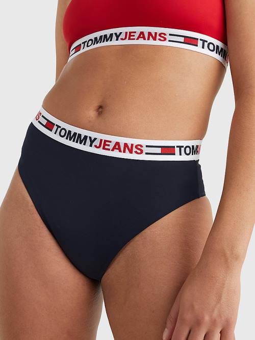 Tommy Hilfiger High Taille Cheeky Bikini Bottoms Zwemkleding Dames Blauw | TH089IXV