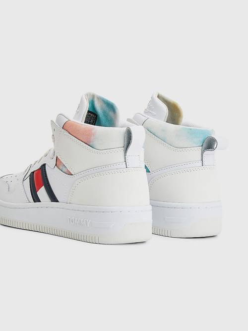 Tommy Hilfiger High-Top Basketball Sneakers Dames Wit | TH364DPQ