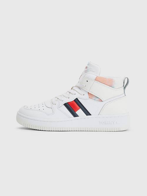 Tommy Hilfiger High-Top Basketball Sneakers Dames Wit | TH364DPQ