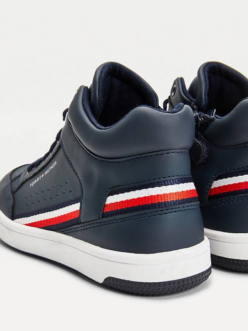 Tommy Hilfiger High-Top Kanten-Up Sneakers Jongens Blauw | TH083ODW