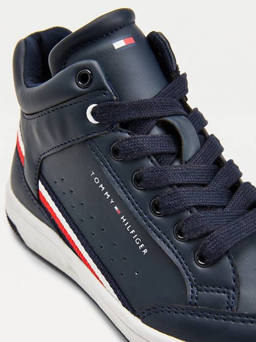 Tommy Hilfiger High-Top Kanten-Up Sneakers Jongens Blauw | TH083ODW