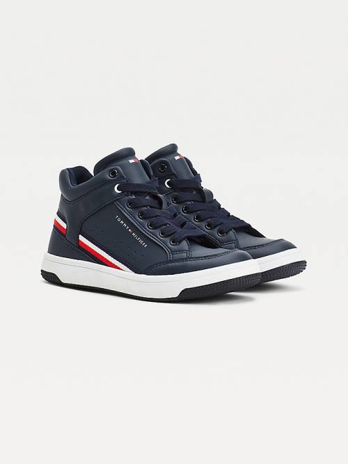 Tommy Hilfiger High-Top Kanten-Up Sneakers Jongens Blauw | TH083ODW