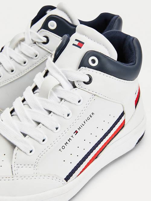 Tommy Hilfiger High-Top Kanten-Up Sneakers Jongens Wit | TH274VUS