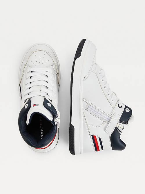 Tommy Hilfiger High-Top Kanten-Up Sneakers Jongens Wit | TH274VUS