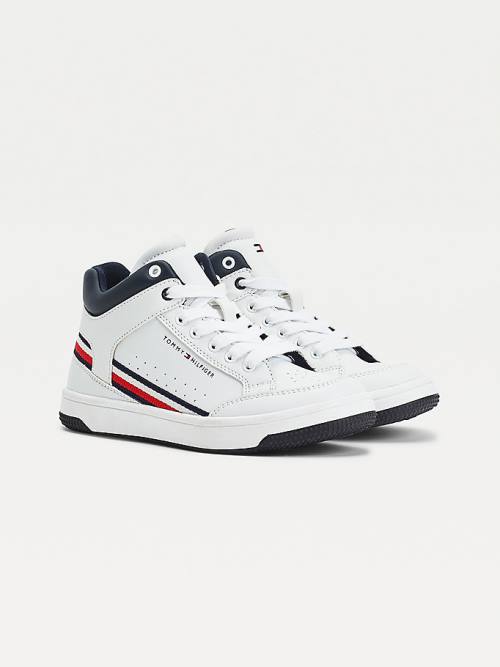 Tommy Hilfiger High-Top Kanten-Up Sneakers Jongens Wit | TH274VUS