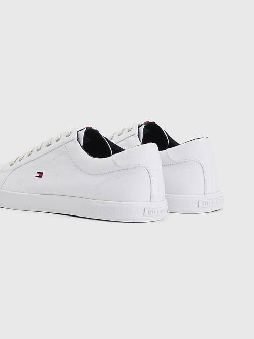 Tommy Hilfiger Iconic Kanten-Up Canvas Sneakers Heren Wit | TH849APM