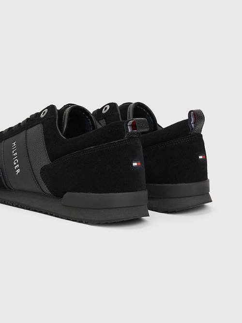 Tommy Hilfiger Iconic Kanten-Up Sneakers Heren Zwart | TH653IFV