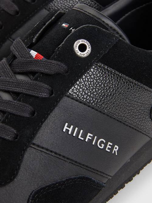 Tommy Hilfiger Iconic Kanten-Up Sneakers Heren Zwart | TH653IFV