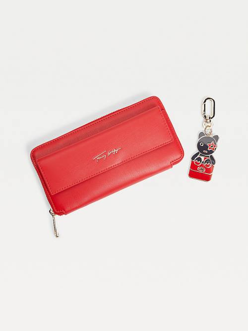 Tommy Hilfiger Iconic Key Fob Gift Set Portefeuille Dames Rood | TH137HGJ