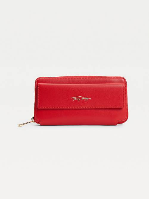 Tommy Hilfiger Iconic Large Zip-Around Portefeuille Dames Rood | TH180OFX