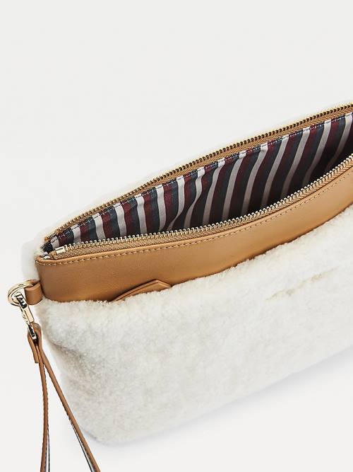 Tommy Hilfiger Iconic Leren Shearling Clutch Tassen Dames Roze | TH768WGE