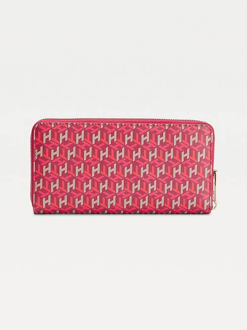 Tommy Hilfiger Iconic Monogram Zip-Around Portefeuille Dames Roze | TH514OTJ