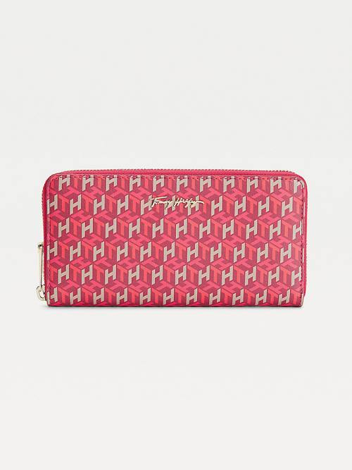 Tommy Hilfiger Iconic Monogram Zip-Around Portefeuille Dames Roze | TH514OTJ