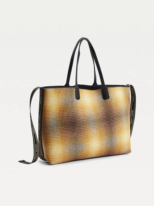 Tommy Hilfiger Iconic Shadow Check Tote Tassen Dames Geel | TH248RUL