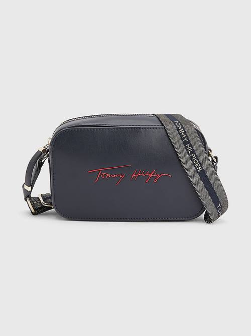 Tommy Hilfiger Iconic Signature Camera Tassen Dames Blauw | TH137QGT