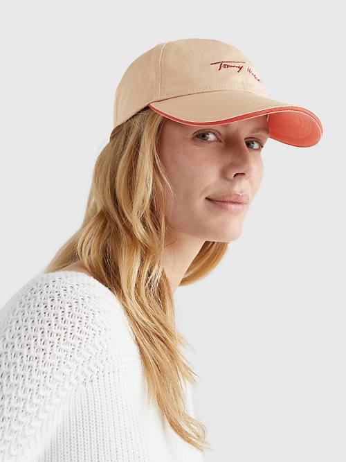 Tommy Hilfiger Iconic Signature Logo Cap Hoeden Dames Beige | TH067SQU