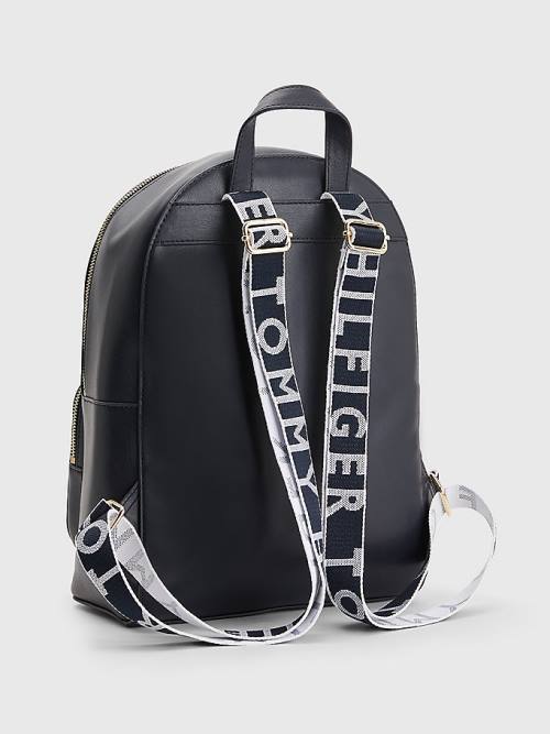 Tommy Hilfiger Iconic Signature Plaque Backpack Tassen Dames Blauw | TH360IXJ